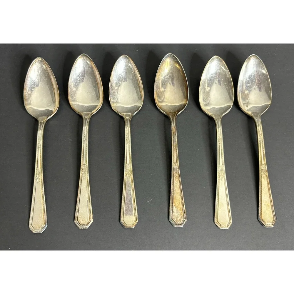 6 WM Rogers Mayfair Teaspoons Silverplate 1923 International Silver 6